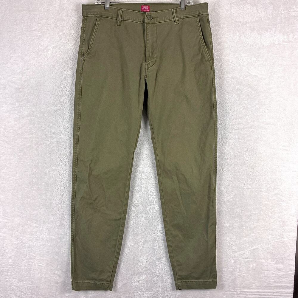 Levis XX Chino Pants Mens 34x34 (34x33) Olive Standard Taper Preppy Workwear